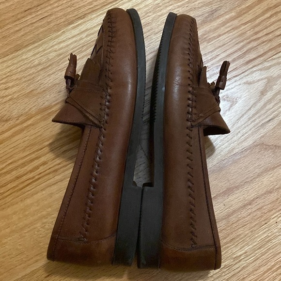 GIORGIO BRUTINI Austin Loafers Mens 9.5M Brown Woven Leather Tassel Old Money